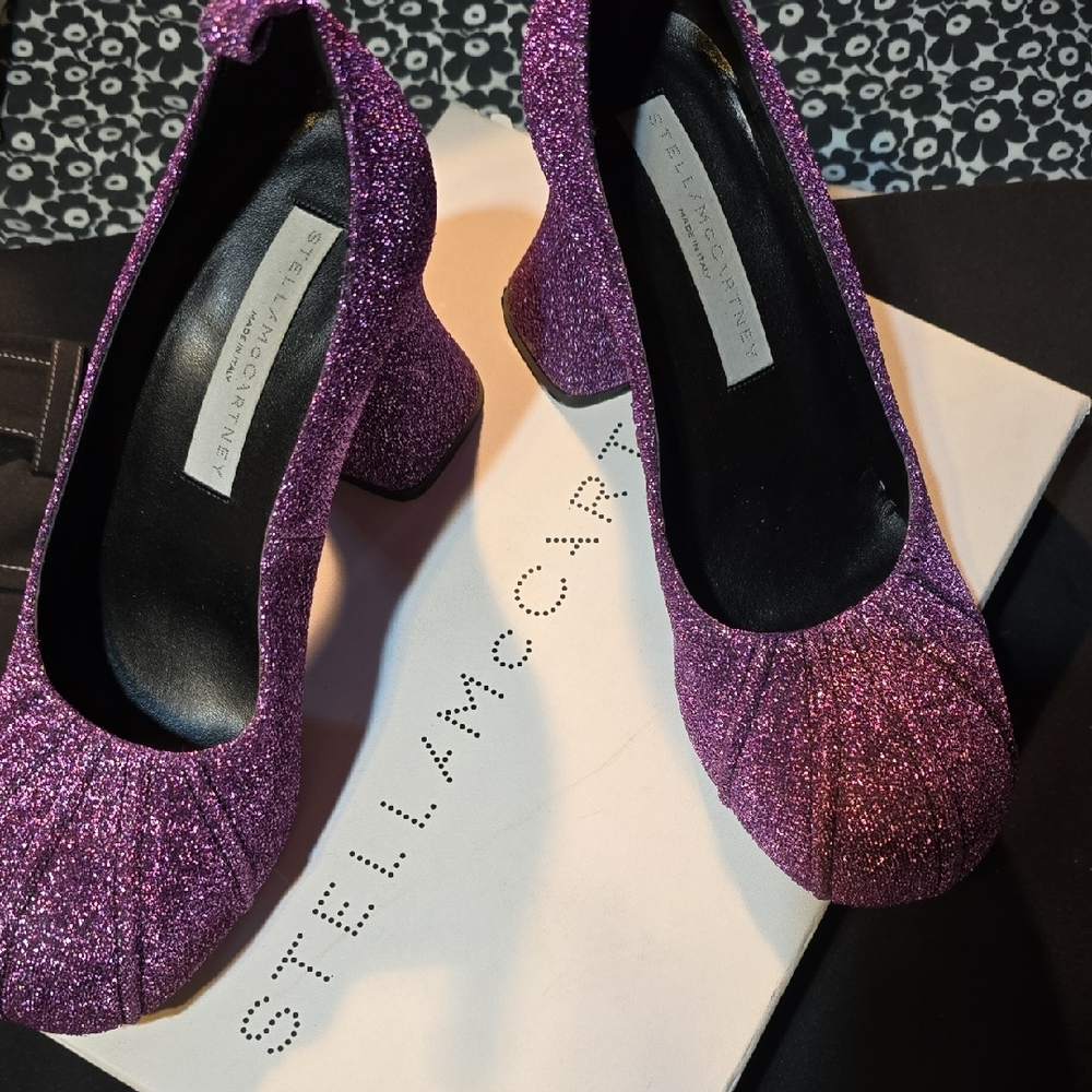 Stella McCartney Purple Heels with Glitter Finish Size 38
